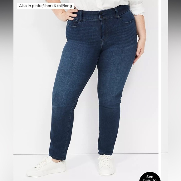 Lane Bryant Flex Magic Wasitband Tighter Tummy High Rise Straight Jeans sz 24 - Picture 2 of 11